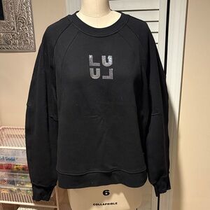 lululemon athletica Black Crewneck scuba sweatshirt with bling